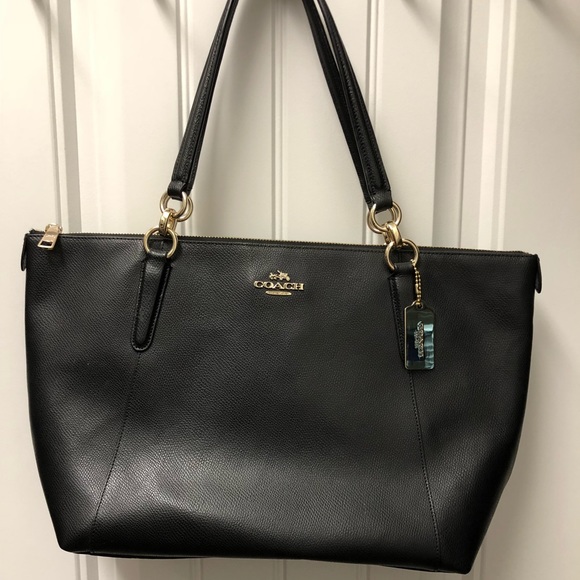 coach black and gold bag